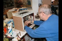 Lyonsworth Hall - Larry W working on Fireplace