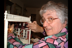 Lyonsworth Hall - Jeanie G installing Ingrid's valance