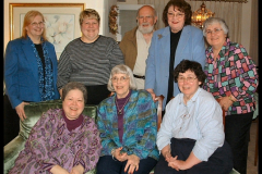 Lyonsworth Hall Creative Team: (Front l-r) Marcy W, Lois B, Jane P, (Back l-r) Ingrid K, Ardy G, Bill B, Carol B, Jeanie G. Not shown: Larry W.