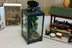 Miniature scenes that members displayed at the Artis Senior Living Center of Mason, OH